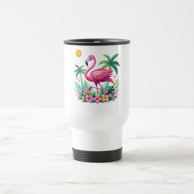Caneca Térmica Tropical/Flórida rosa flamingo (Centro)