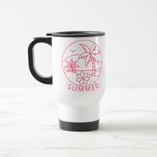 Caneca Térmica Tropical Summer Line-Art (Esquerda)