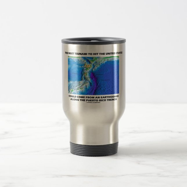 Caneca Térmica Tsunami Porto Rico Trench (Plate Tectonics Earth) (Centro)