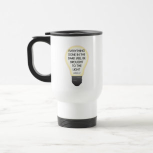 Caneca Térmica Tudo Feito nas Trevas Lucas 8:17 Versículo da Bíbl