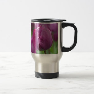 Caneca Térmica Tulipa Roxa com gotas de água