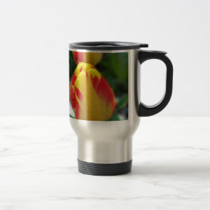 Caneca Térmica tulipas vermelhas amarelas