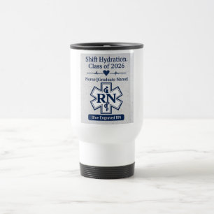 Caneca Térmica Tumbler de Graduação de Enfermagem RN Gravado Azul