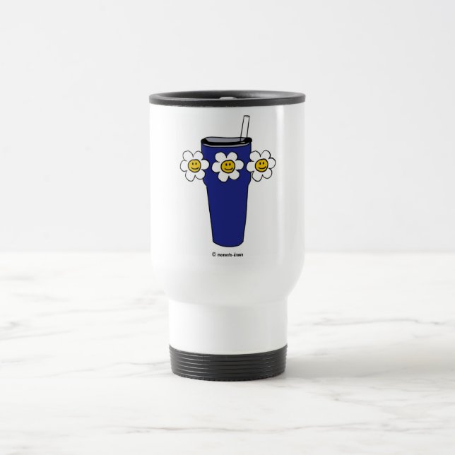 Caneca Térmica Tumbler feliz de flores (Centro)