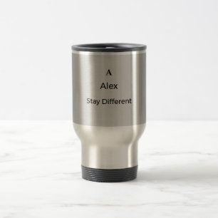 Caneca Térmica Tumbler Minimalista Prateado Personalizado Inicial