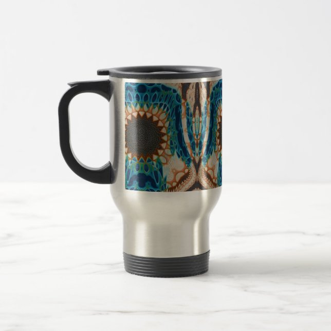 Caneca Térmica Turquesa Dourada Sun Sudoeste Arte (Esquerda)