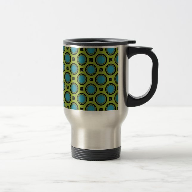Caneca Térmica Turquesa e amarelo (Direita)