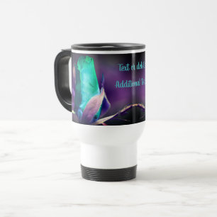 Caneca Térmica Turquoise Rosebud Arte Floral Personalizada