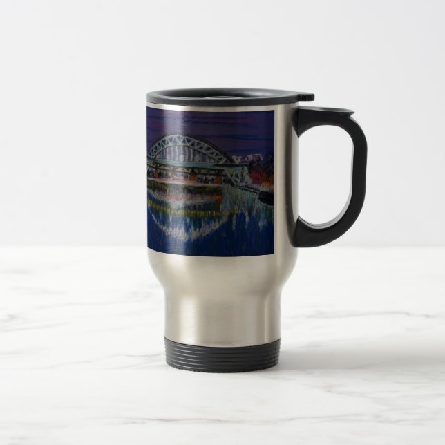 Caneca Térmica Tyne Bridges à noite (Direita)