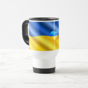 Caneca Térmica Ucrânia - Apoio - Paz da Liberdade - Bandeira Ucra