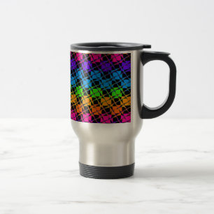 Caneca Térmica Último Padrão de Xadrez Colorido e Iridescente em