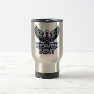 Caneca Térmica Um anjo metálico brilhante com asas, design Y2K