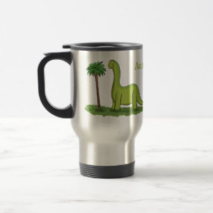 Caneca Térmica Um desenho animado de brontosaurus dinossauros, ve
