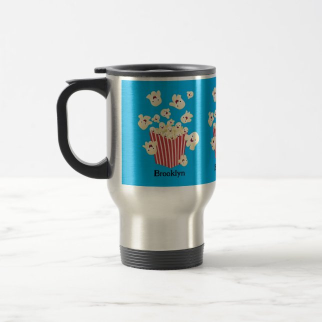 Caneca Térmica Um desenho animado de pipoca (Esquerda)