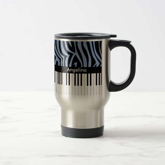 Caneca Térmica Um design de música de moda e quadril com teclas d (Direita)