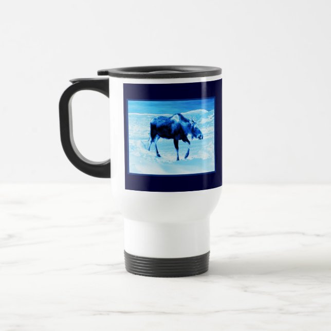 Caneca Térmica Uma Vez Em Um Alce Azul (Esquerda)