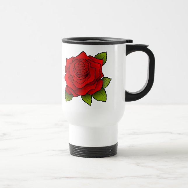 Caneca Térmica Única arte da rosa vermelha (Direita)
