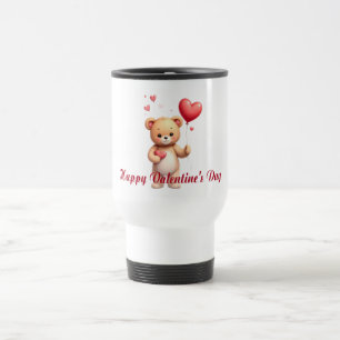 Caneca Térmica Ursa Teddy Fofa com Coração – Feliz Dia dos Namora
