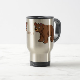 Caneca Térmica Urso bonito com ilustração de desenho animado de f