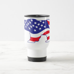 Caneca Térmica Urso Grizzly Patriótico