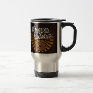Caneca Térmica Urso legal da papá, Brown/presente azul/Dourado d