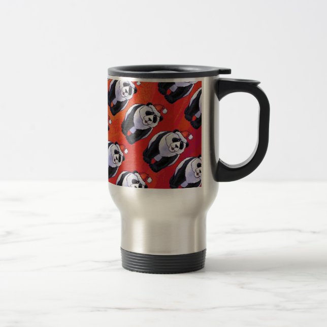 Caneca Térmica Urso Panda em Santa Chapéu em Vermelho (Direita)