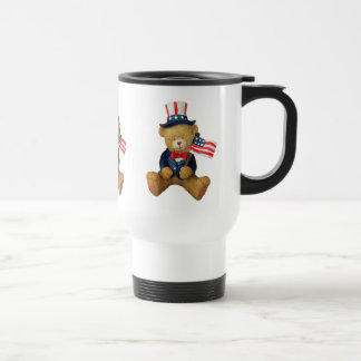 Caneca Térmica USA Flag Patriotic Teddy Bear