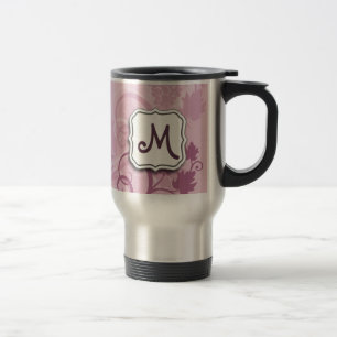 Caneca Térmica Uvas e Monograma para Lavandas Florais de abstrato