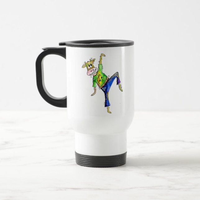 Caneca Térmica Vaca Dançante Caprichosa Fofa (Esquerda)