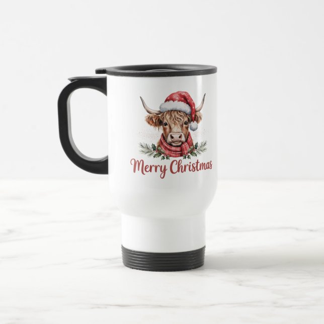 Caneca Térmica Vaca das Terras de Natal | Café Festivo Feriado (Esquerda)