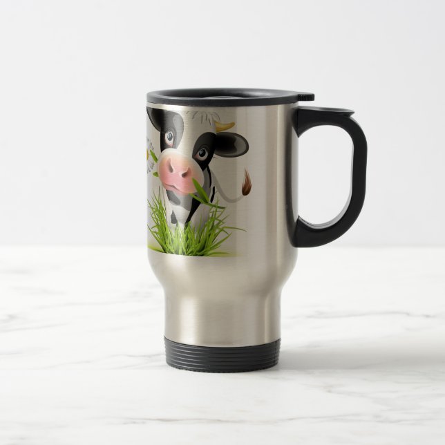 Caneca Térmica Vaca de Holstein na relva (Direita)