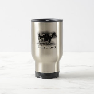 Caneca Térmica Vaca de Holstein no lápis: Fazendeiro de leiteria