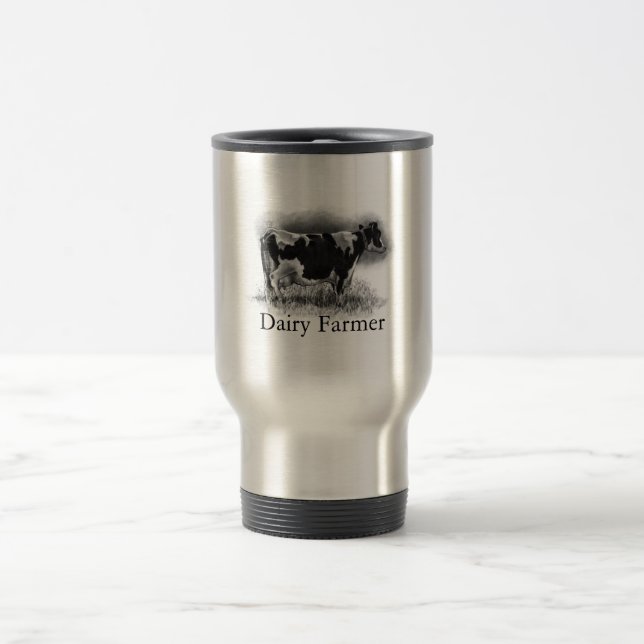 Caneca Térmica Vaca de Holstein no lápis: Fazendeiro de leiteria (Centro)