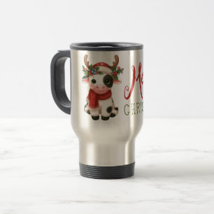 Caneca Térmica Vaca doce de Natal feliz