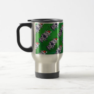 Caneca Térmica Vaca Natal Em Verde