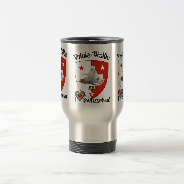 Caneca Térmica Valais, Wallis/Suisse/Suíça taça (Centro)