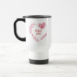 Caneca Térmica Valentine Fingerprint Heart Floral Travel Mug