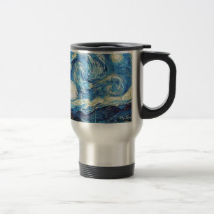 Caneca Térmica Van Gogh a arte 1889 do vintage da noite estrelado