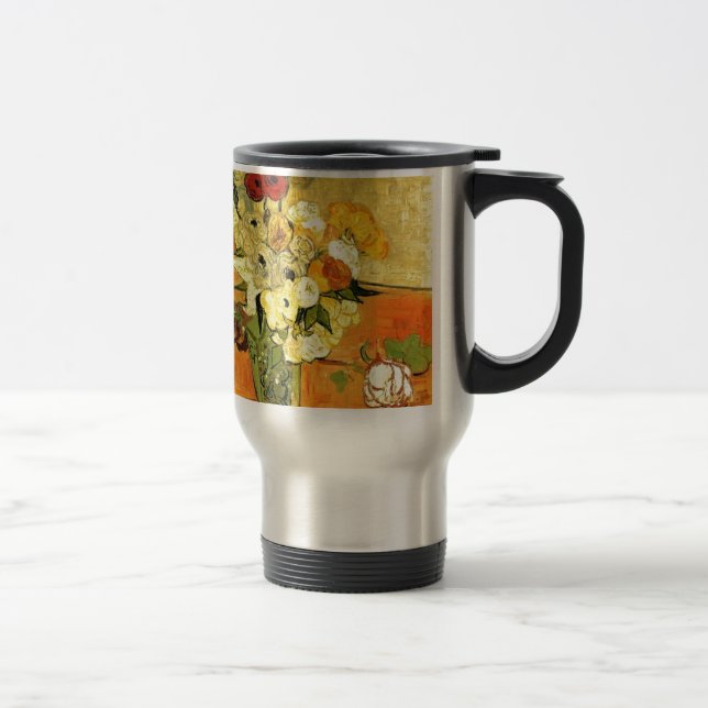 Caneca Térmica Van Gogh Pintando Flores Fantasiosas Flores Vinhas (Direita)