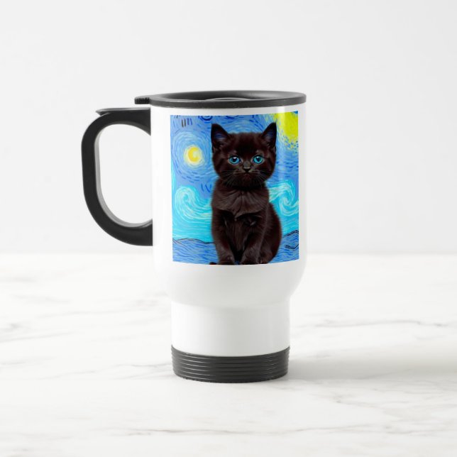 Caneca Térmica Van Gogh Starry Night Black (Esquerda)