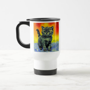 Caneca Térmica Van Gogh Style Cat Sunset Beach