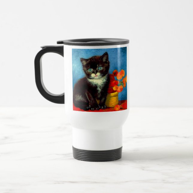 Caneca Térmica Van Gogh Tuxedo Cat (Esquerda)