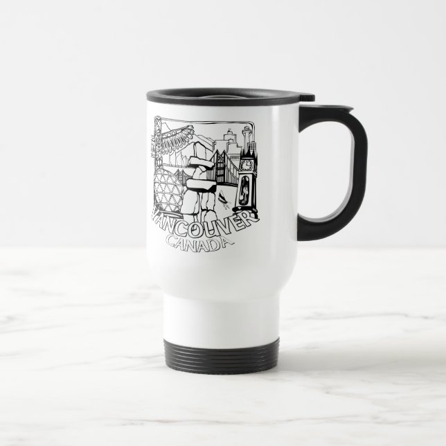 Caneca Térmica Vancouver BC Canadá Copos de café Mugs e Óculos (Direita)