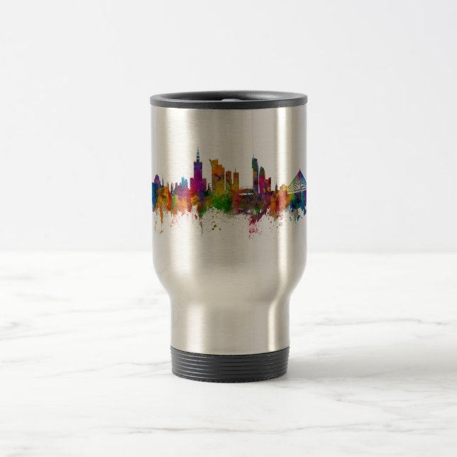 Caneca Térmica Varsóvia Polônia Skyline (Centro)