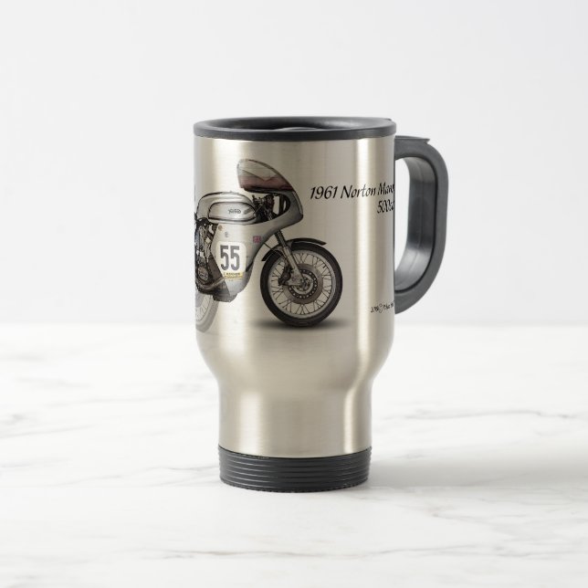 Caneca Térmica Velomotor 1961 Manx de Norton 500cc (Frente Esquerda)