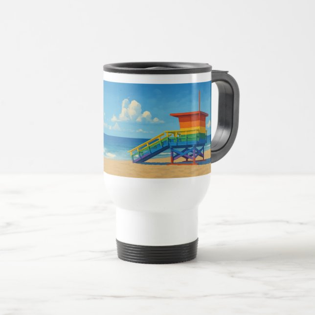 Caneca Térmica Venice Beach Rainbow Lifeguard Stand (Frente Esquerda)