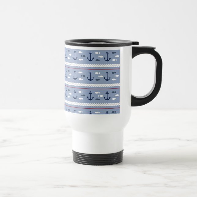 Caneca Térmica Verão náutico azul (Direita)