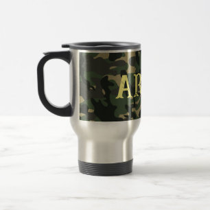 Caneca Térmica Verde de camuflagem militar do exército