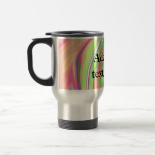 Caneca Térmica verde laranja simples aquarela adicione seu texto