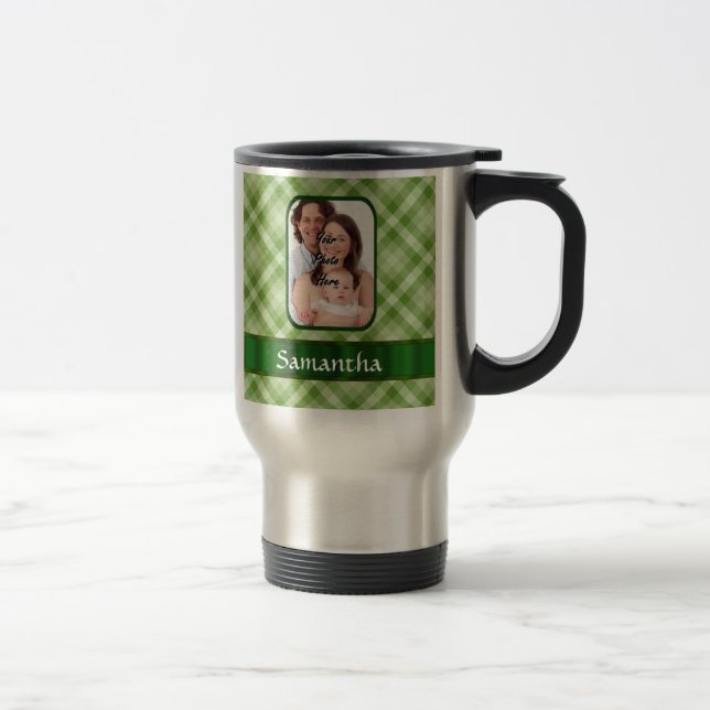 Caneca Térmica Verde limão gingham (Direita)